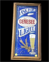 Genesee Light framed mirror, 22 1/4" x 11 1/4"