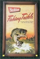 Heddon Fishing Tackle sign, 27" x 17 3/8"