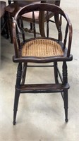 Early Child's Cane Seat High Chair