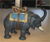 Vintage Cast Iron Elephant CIRCUS Bank