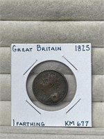 1825 Great Britain 1 Farthing Coin