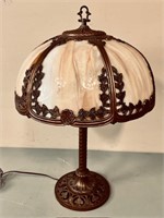 ANTIQUE TABLE LAMP WITH BASE MARKED HANDEL
