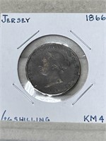 1866 Jersey 1/26 Shilling Coin