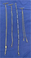 4 Antique Gold Filled/Plated Watch Chains
