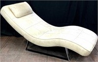 Chrome Base Adjustable Chaise Lounge Chair