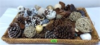 Tray Filled Scented Pinecones & Potpourri