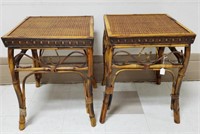 (2) Bamboo Side Tables