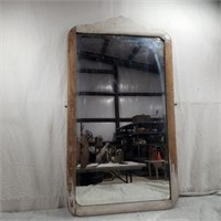 Antique mirror w/ chippy white patina