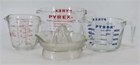 Fire King and Pyrex Measuring Cups / Juicer