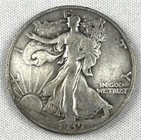 1939-S Walking Liberty Silver Half Dollar