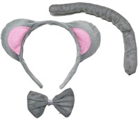 Kirei Sui Kids Gray Mouse Headband Bowtie Tail