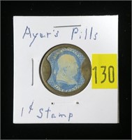 U.S. Encased postage stamp "Ayer's Pills" $.01