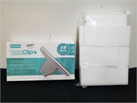 New cleaning sponges, and 14 piece kitchen clips