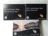 2011, 2012, 2013 Silver Proof Sets US Mint