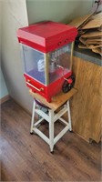 Popcorn machine on a stool