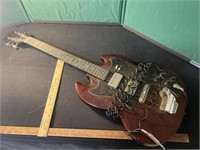 Unmarked Electric Guitar W/ Amp Chord