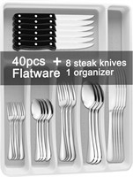 49PCS Stainless Steel Silverware Set