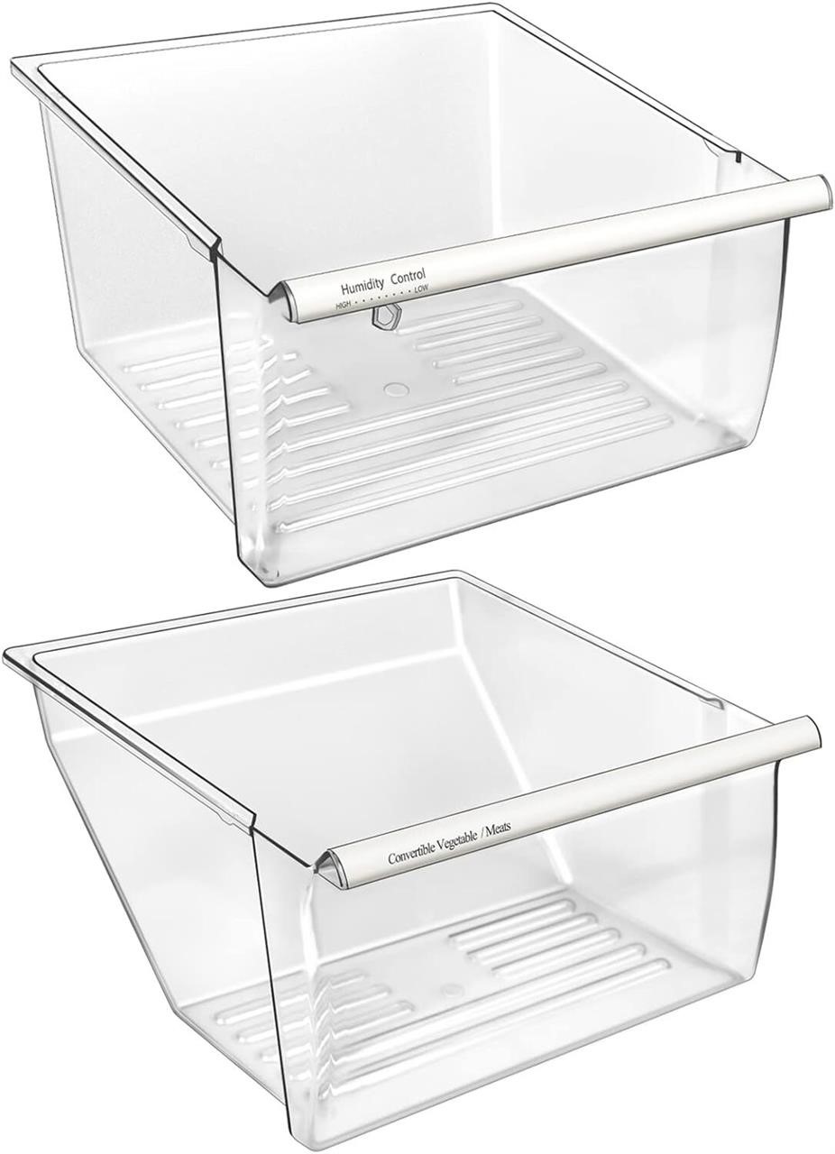 2 Pack 2188656 Fridge Crisper Drawer Upper