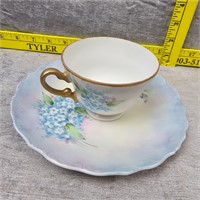 Hand Painted Teacup Set - Forget Me Nots