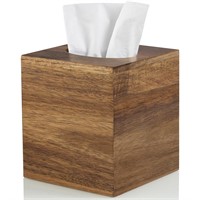 ALELION Tissue Box Cover Square - Acacia Wood Tiss