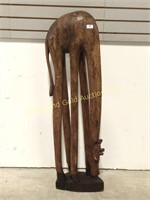 48 Inch Tall Carved Wooden Giraffe