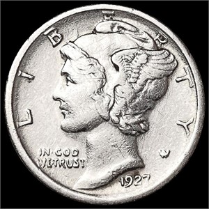 1927-S Mercury Dime CLOSELY UNCIRCULATED