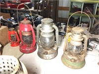 (4) ANTIQUE KEROSENE LANTERNS