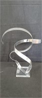 Abstract sculpture on acrylic/lucite base signed