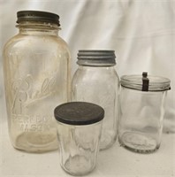 Lot of 4 vintage jars Ball and Victory