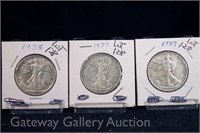 (3) Walking Liberty Half Dollars-