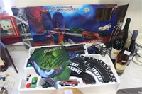 Spider-Man car racing set.