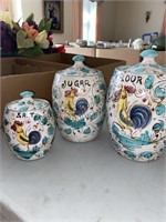 Ceramic canister set made in Italy