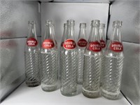 9 Vintage Double Cola 10oz Glass Bottles
