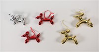 After Jeff Koons, 5 Balloon Dog Ornaments