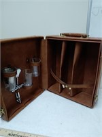 Leather wine / cocktail travel kit