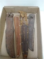 4 leather knife sheaths