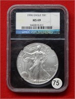1996 American Eagle NGC MS69 1 Ounce Silver