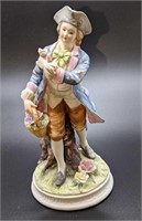 Lefton China Colonial Dressed Man With Flowers Fig