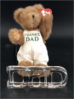 TY Dad Collectible Bear/Glass Dad Paperweight