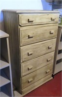 Dresser - 5 Drawer - White Washed Wood