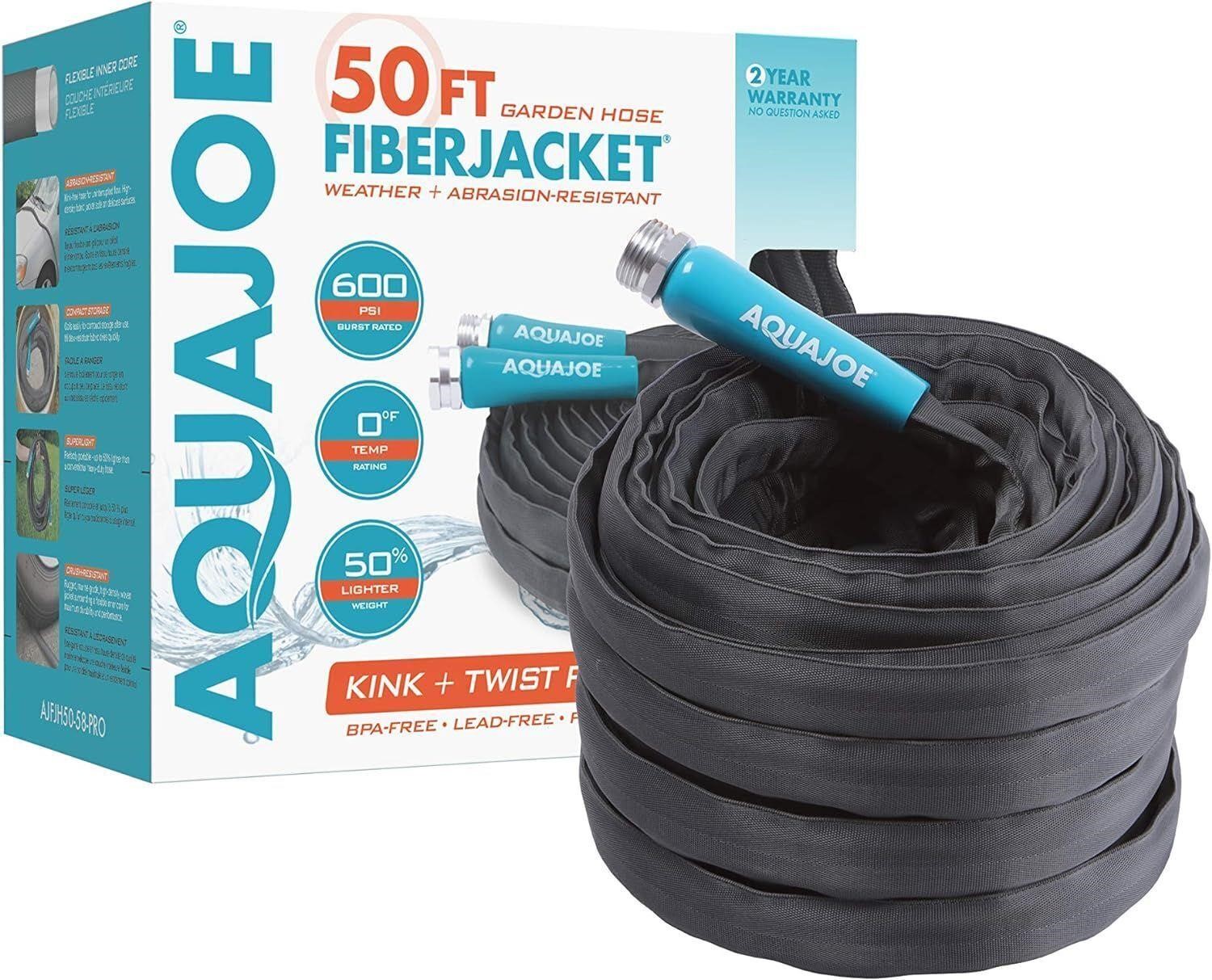 Aqua Joe 50ft Ultra Flexible Fiberjacket Hose