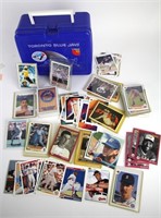 LOT OF BASEBALL CARDS IN BLUE JAYS LUNCH BOX