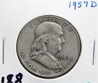 1957D FRANKLIN HALF DOLLAR COIN