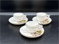 Vintage Trio of Miniature Teacup Sets for Mom