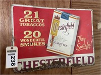 Chesterfield Cigarette sign SST embossed