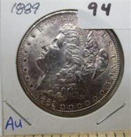 1889 Morgan silver dollar