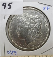 1889 Morgan silver dollar