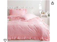 Pink Ruffle Full Size Comforter Set, Ruffled