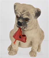 COMPOSITION DOG WITH SHOE CANDY CONTAINER