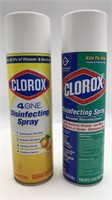 New 2 Clorox Disinfecting Sprays Lemon And